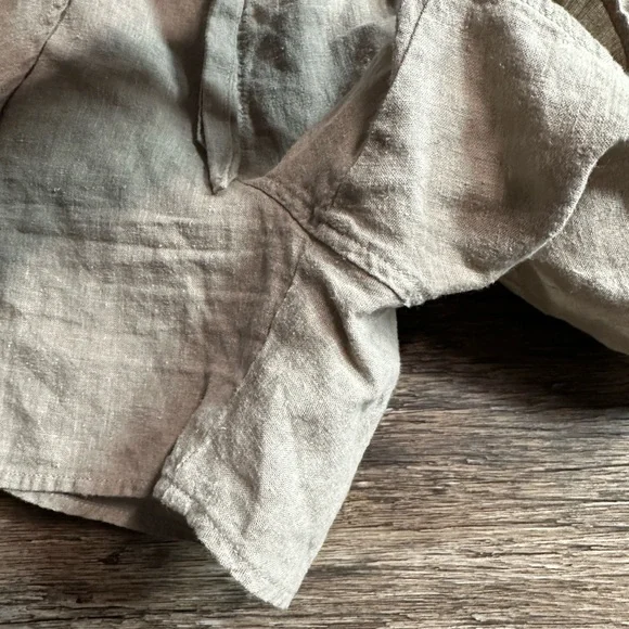 Patagonia Tan High Waist Hemp Blend Shorts with Tie Front Small - Picture 3 of 6